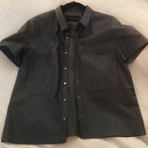 zadig and voltaire leather shirt
